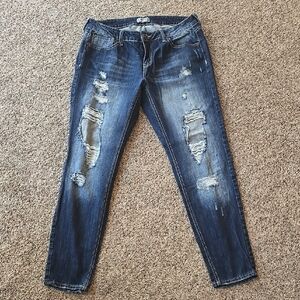 Distressed Blue Jeans